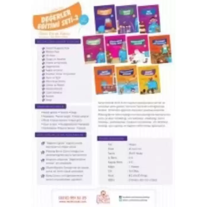 1. Sınıflar İçin Değerler Eğitimi Seti 2 (10 Kitap)