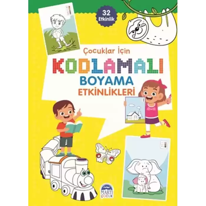 Çocuklar İçin Kodlamalı Boyama Etkinlikleri - Sarı - 32 Etkinlik