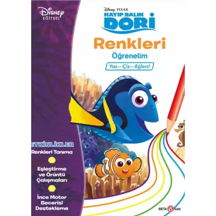 Disney Kayıp Balık Dori Renkleri Öğrenelim Yaz-Çiz-Eğlen!