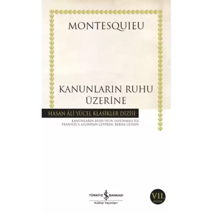 Kanunların Ruhu Üzerine - Hasan Ali Yücel Klasikleri