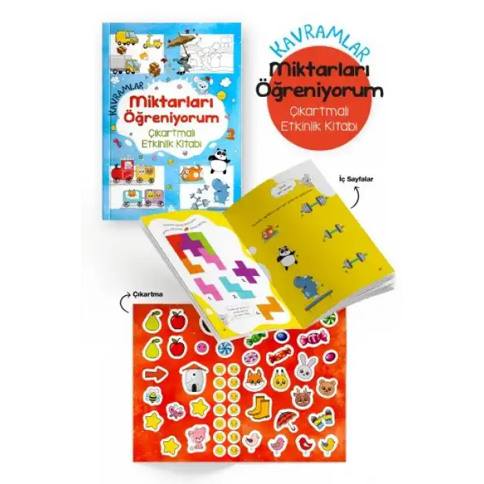 Kavramlar – Miktarları Öğreniyorum – Çıkartmalı Etkinlik Kitabı - 3 Yaş +