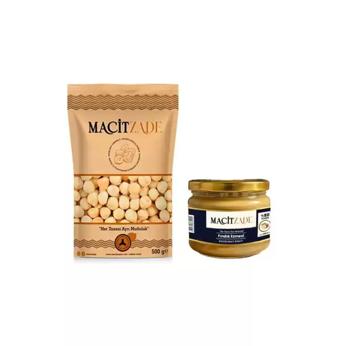 Macitzade Ekonomik Paket 500 gr İç Fındık + 280 gr Fındık Ezmesi