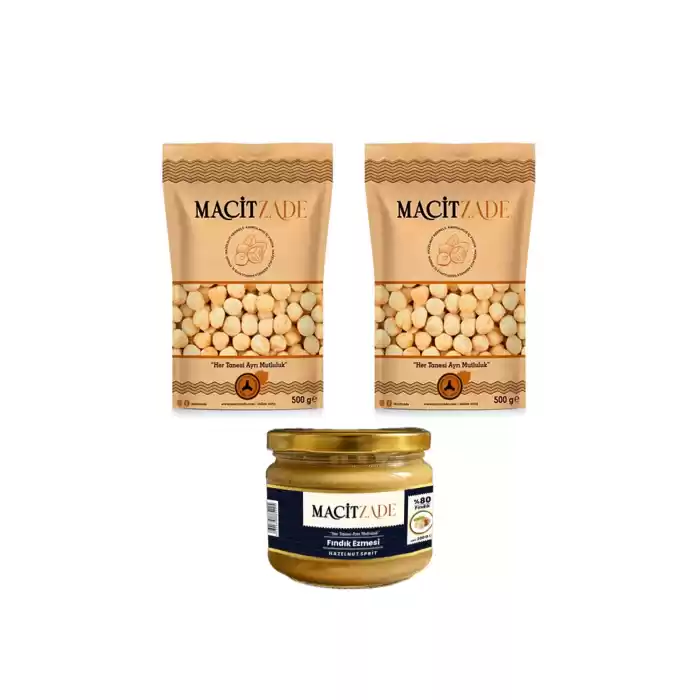 Macitzade Standart Paket (2 Adet 500 gr iç fındık + 1 adet 280 gr fındık ezmesi)