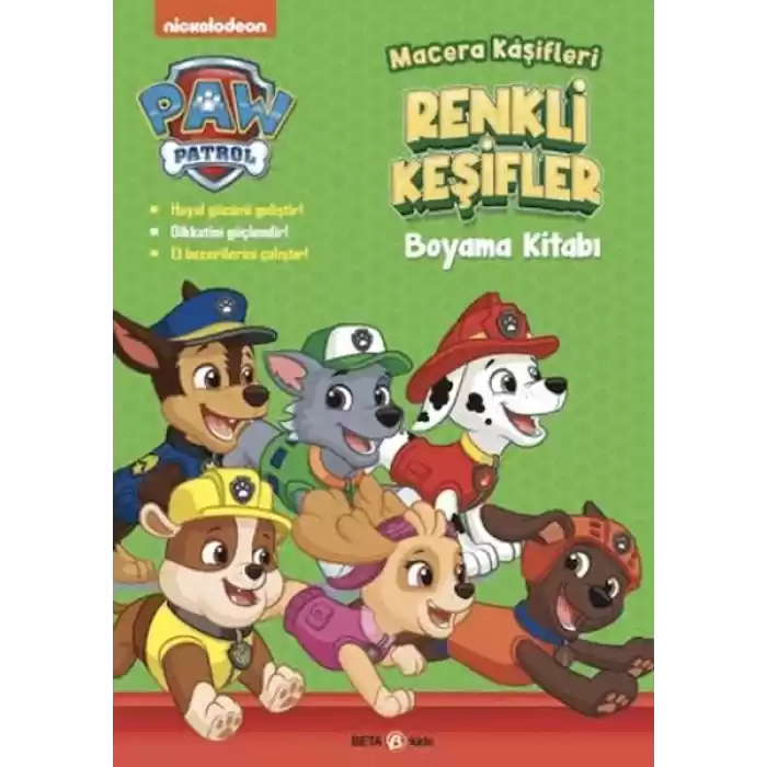 Paw Patrol Macera Kaşifleri Renkli Keşifler Boyama Kitabı