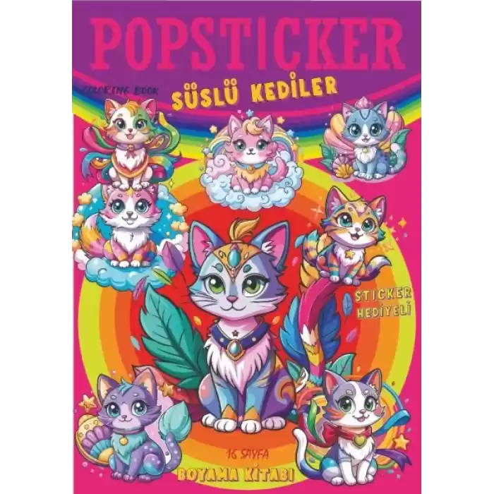 Süslü Köpekler  Boyama Kitabı Popsticker