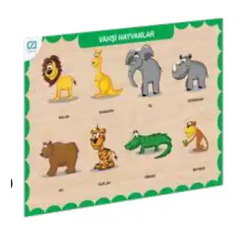 Ahşap Vahşi Hayvanlar Eğitici Set