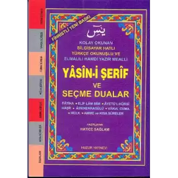 Cep Boy Fihristli Bilgisayar Hattı Kolay Okunan Yasin-i Şerif ve Seçme Dualar (Kod: 032)