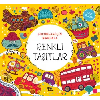 Çocuklar İçin Mandala - Renkli Taşıtlar