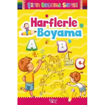 Çocuklar için Okul Öncesi Şirin Boyama Kitabı - Harflerle Boyama