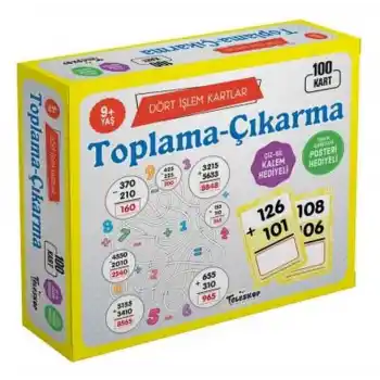 Dört İşlem Kartlar Toplama Çıkarma 9 Yaş 100 Kart