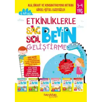 Etkinliklerle Sağ Beyin Sol Beyin Geliştirme (3-4 Yaş), 6’lı Set