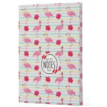 Flamingo 2 - Yan Boyamalı Çizgili Defter