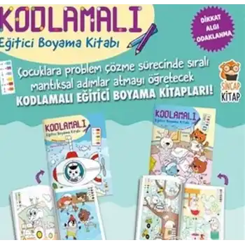 Kodlamalı Eğitici Boyama Kitabı 4-5 Yaş (2 Kitap Takım)