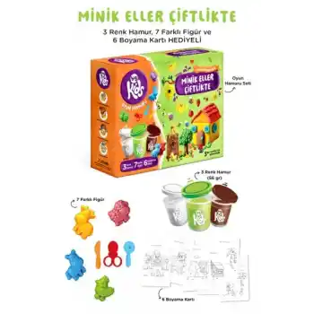 Minik Eller Çiftlikte Oyun Hamuru Seti (16 Parça - 340 Gr)