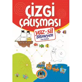 Yaz-Sil Çizgi Çalışması Bitmeyen Yazı Defteri+Tahta Kalm