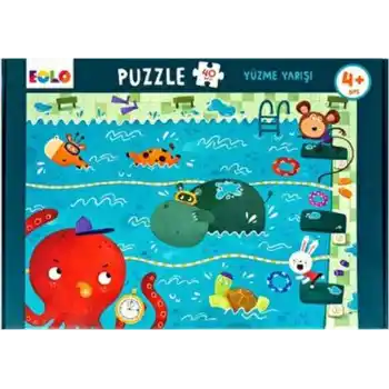 Yer Puzzle-40 Parça Puzzle - Yüzme Yarışı