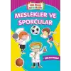 Okul Öncesi Boya-Öğren - Meslekler ve Sporcular - Çıkartmalı