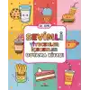 Sevimli Yiyecekler İçecekler Boyama Kitabı