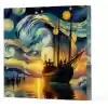 Van Gogh 2 Gemi - Çizgisiz Yan Boyamalı Defter