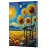 Van Gogh 4 - Ayçiçekleri Çizgili Yan Boyamalı Defter