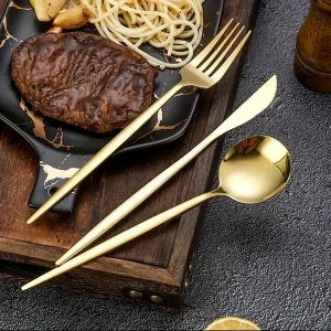 18 Parça Parlak Gold Çatal Kaşık Bıçak Seti