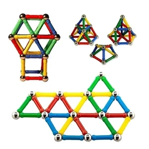 74 Parça Mıknatıs Oyunu Manyetik Lego Seti Eğitici Oyuncak