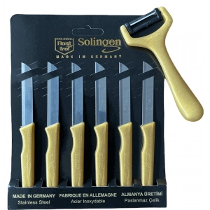 Solingen Tırtıklı Meyve Bıçağı ve Sapan Soyacak Gold