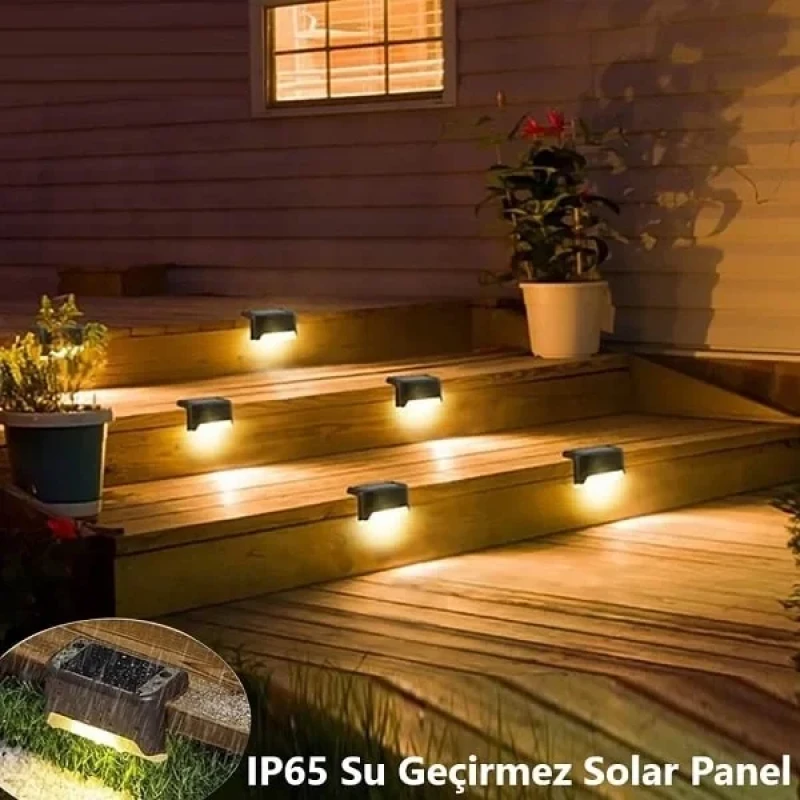 1 Adet Köşebent Merdiven Veranda Solar Led Lamba