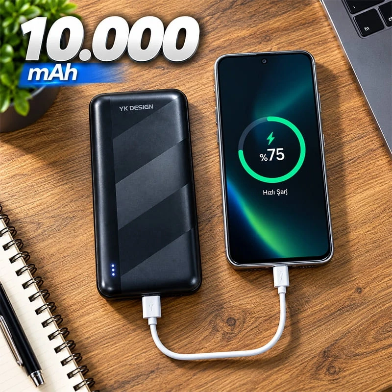 10.000 Mah İnce Tasarım Kolay Taşınabilir Powerbank
