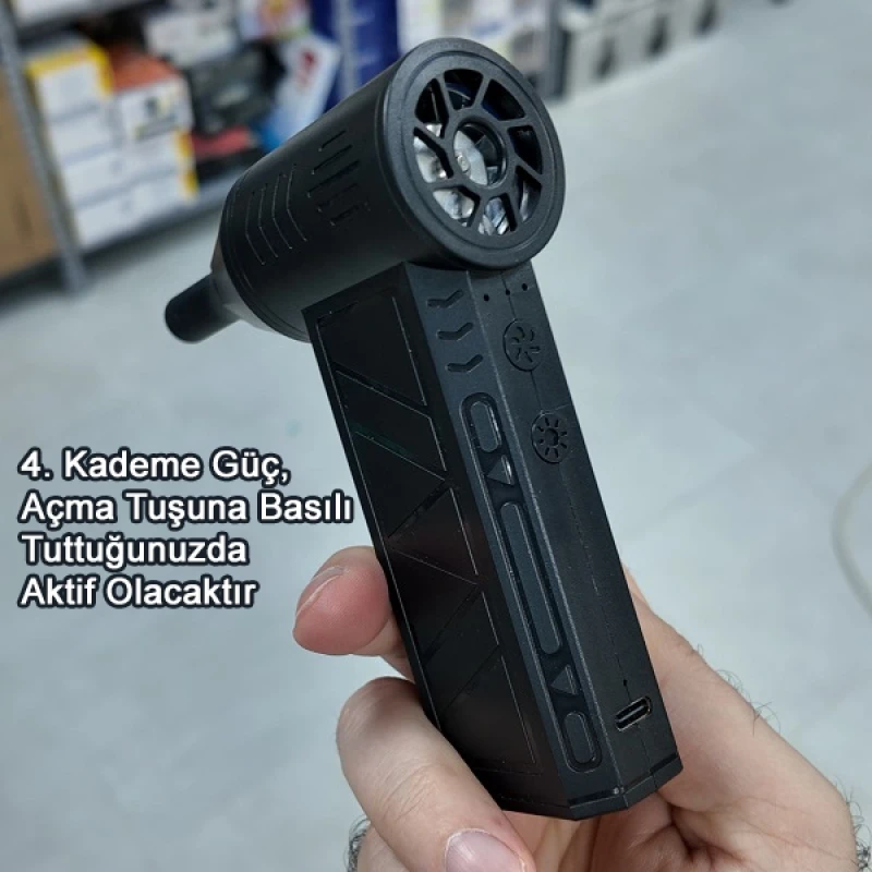 130000 Rpm Işıklı Turbo Jet Fan 4 Adet Güç Seviyeli ZY7400PRO