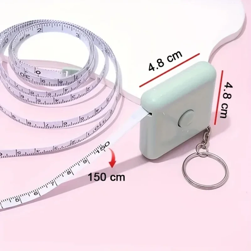 150 Cm Stickerli Pratik Taşınabilir Çanta Boy Anahtarlık Mezura