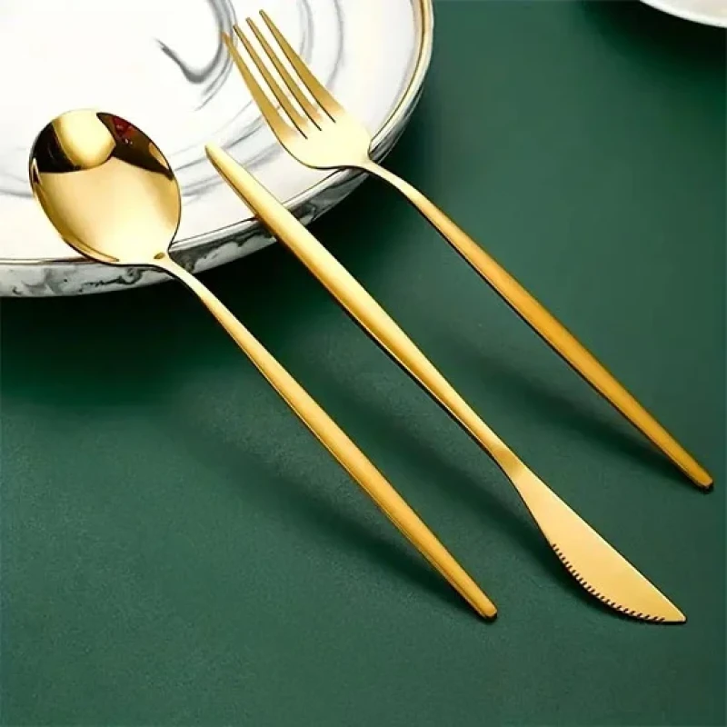 18 Parça Parlak Gold Çatal Kaşık Bıçak Seti