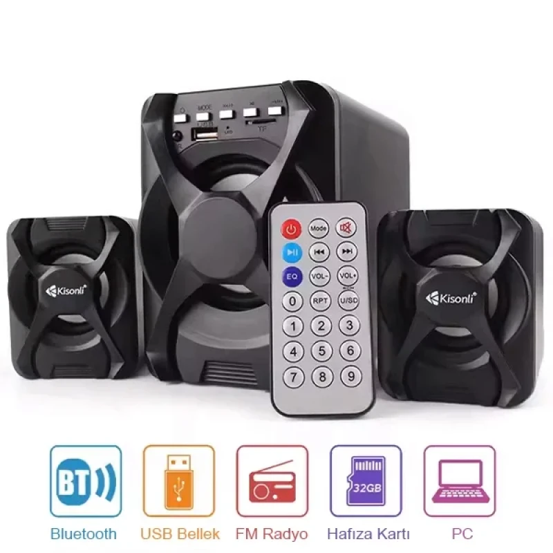 2+1 USB Jack Ses Sistemi Hoparlör Pc Tv Telefon