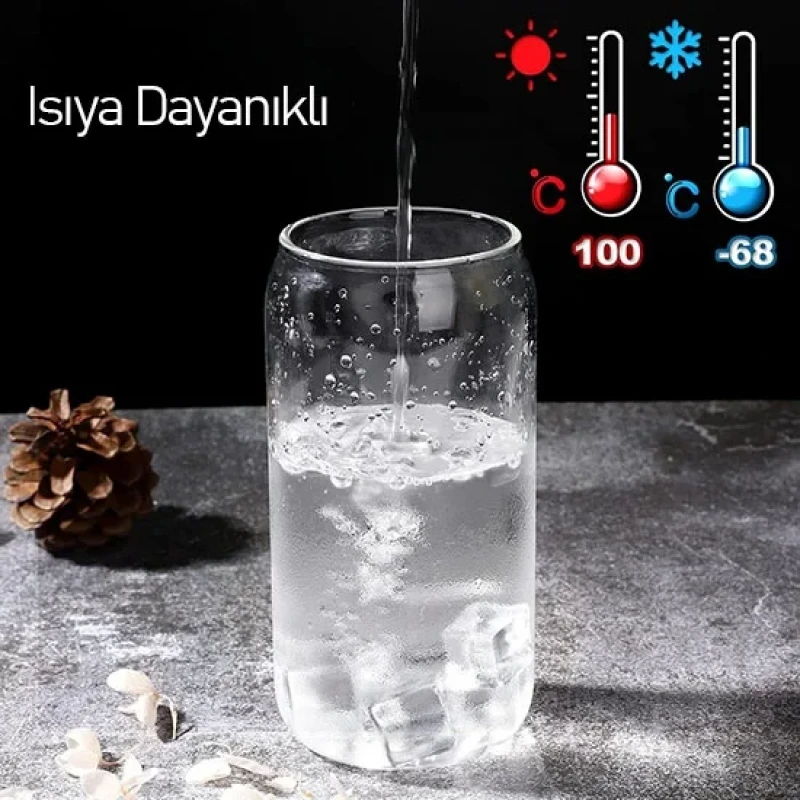 2 Adet Cam Pipetli Kola Kutusu Borosilikat Bardak