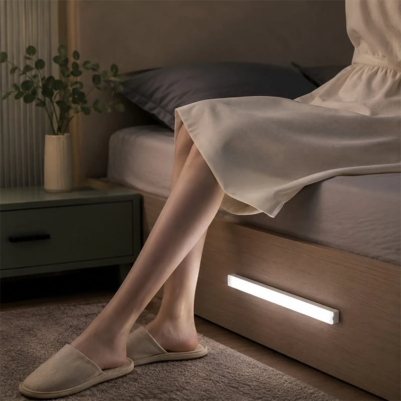 2 Adet Hareket Sensörlü Lamba Merdiven Dolap Çalışma Masası Mutfak Lambası Şarjlı Usb Led Lamba Beyaz