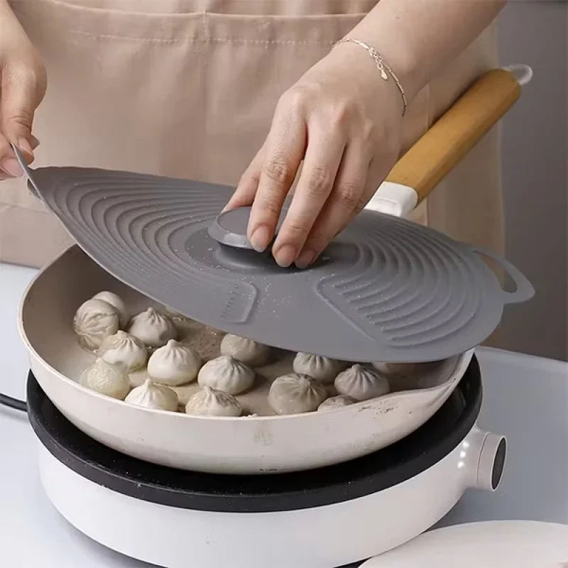 3 Lü Silikon Tencere Tava Kapağı Isı Koruyucu Silikon Kapak Yüksek Kaliteli Malzeme