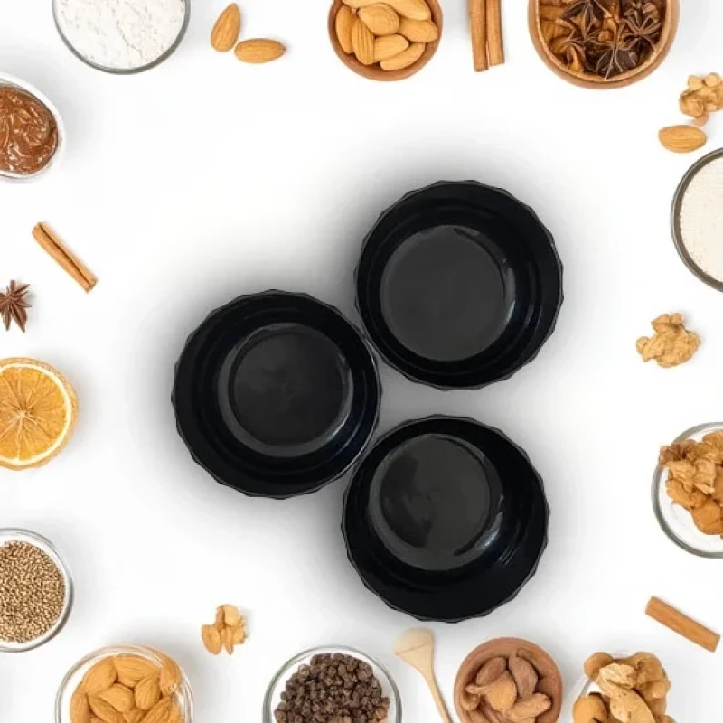 3 Lü Siyah Kase Çerezlik ve Sosluk