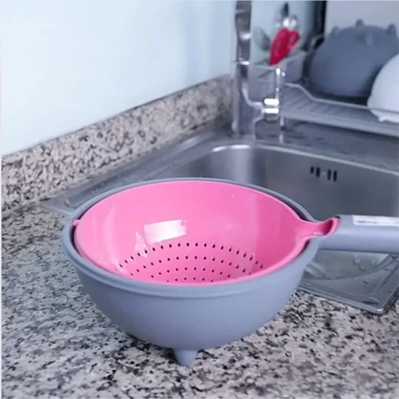 360 Derece Dönen Pirinç Yıkama Makarna Süzgeci