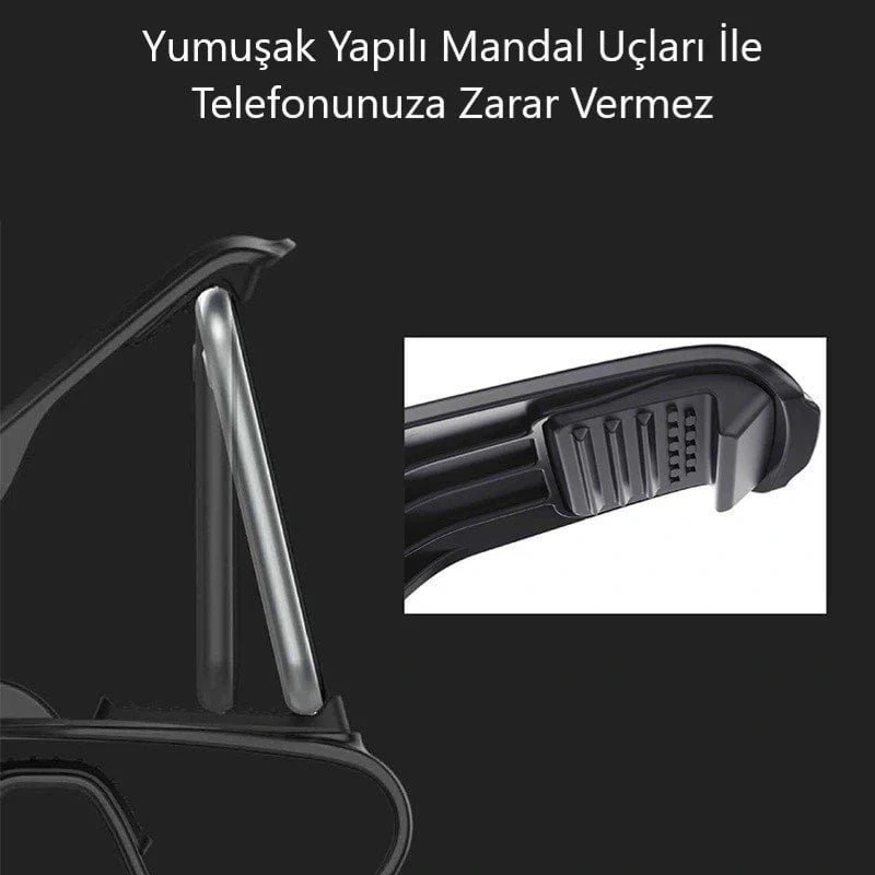 360 Derece Oynar Gösterge Üstü Araç Telefon Tutucu