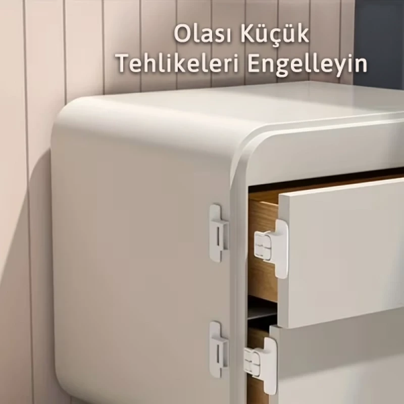 4 Adet Buzdolabı Çekmece ve Dolap Kapağı Çocuk Kilidi
