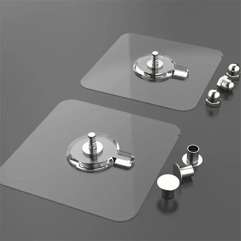 4 Adet Vidalı Yapışkanlı Çok Amaçlı Şeffaf Askı