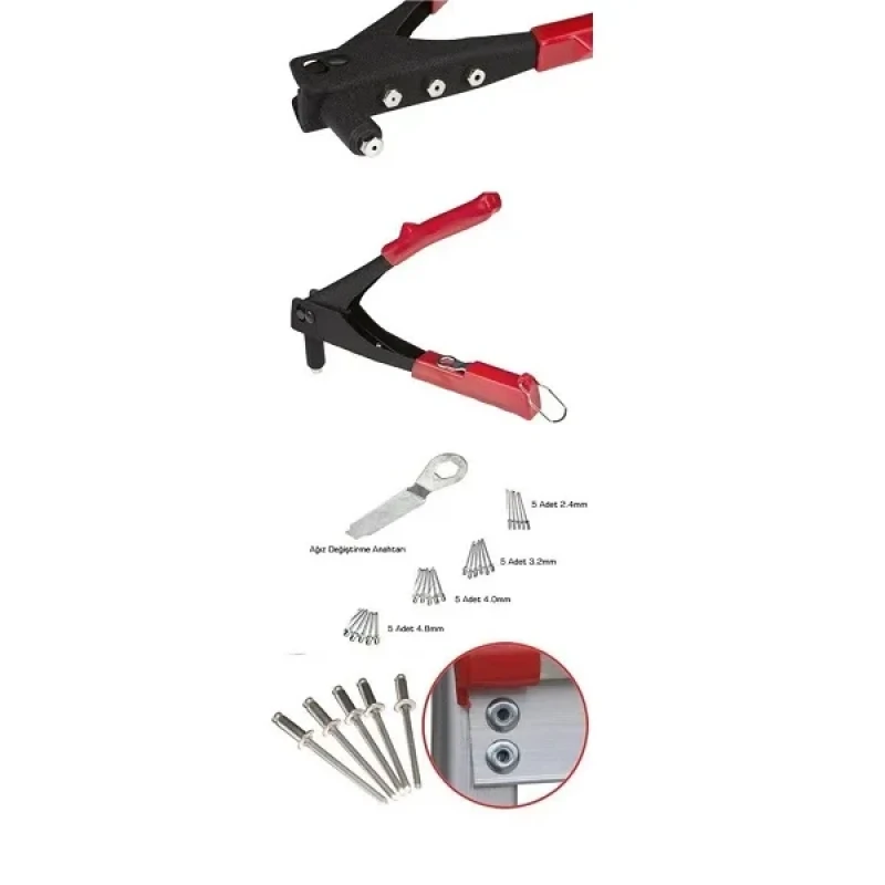 4 Başlı Pro Perçin Makinesi ve Perçin Çivileri