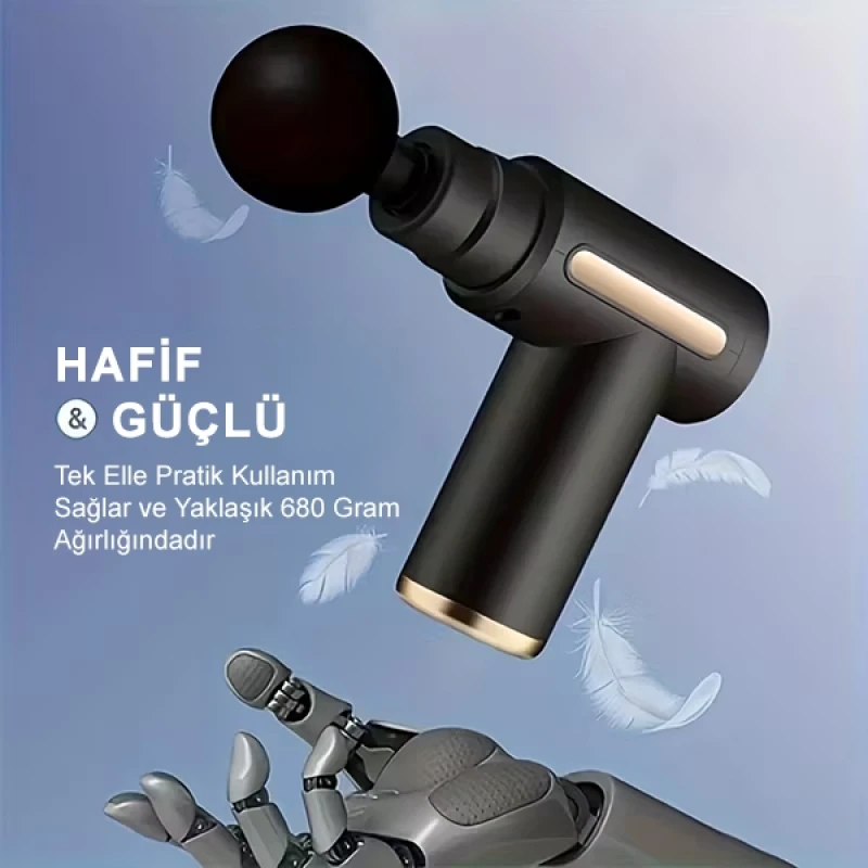 4 Başlıklı Masaj Aleti Şarjlı Titreşimli 6 Kademeli Sporcu Masaj Aleti