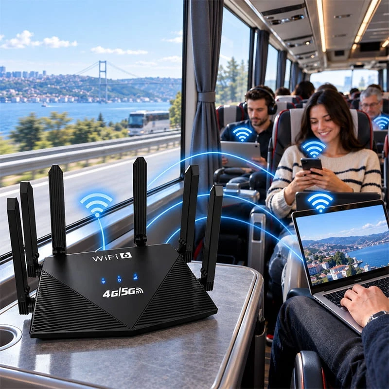 4G 5G SIM Kartlı WiFi 6 Router Modem 300 Mbps 2.4 GHz Kablosuz İnternet Dağıtıcı Taşınabilir Modem 6 Anten İle Çok Güçlü Sinyal