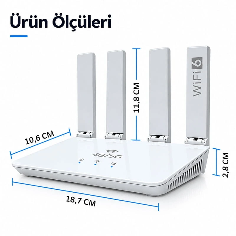 4G 5G SIM Kartlı WiFi 6 Router Modem 300 Mbps 2.4 GHz Kablosuz İnternet Dağıtıcı Taşınabilir Modem