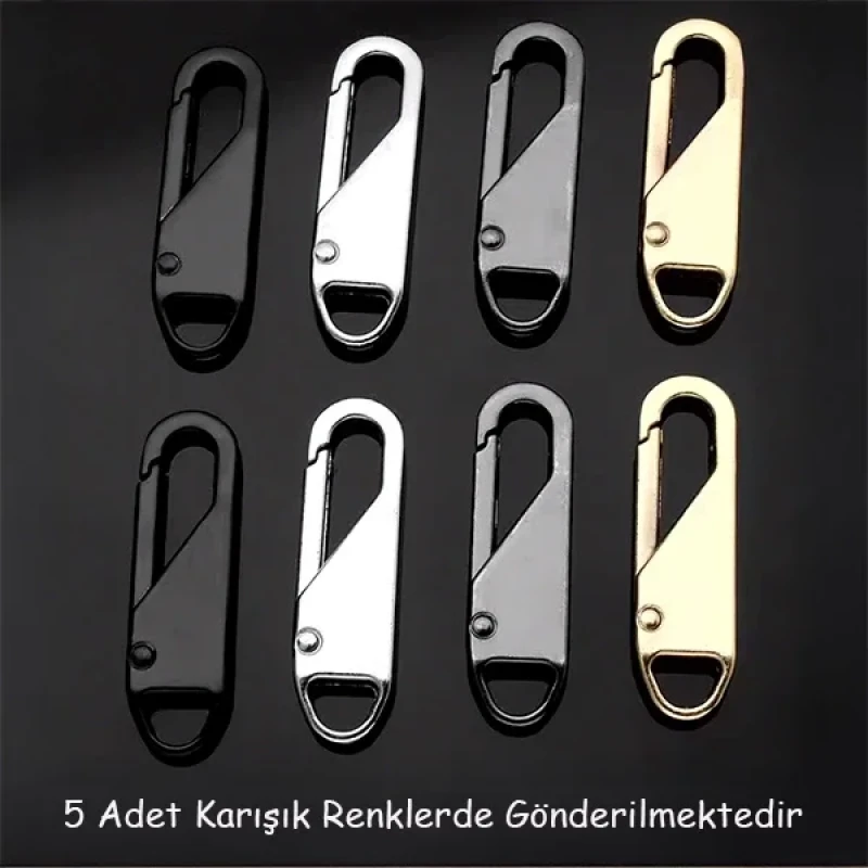 5 Adet Kolay Takılan Fermuar Sürgüsü Başlığı Yedeği Valiz Çanta Kıyafet