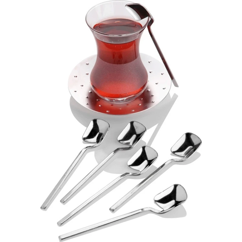 6 Adet Çelik Tutunabilen Çay Kaşığı