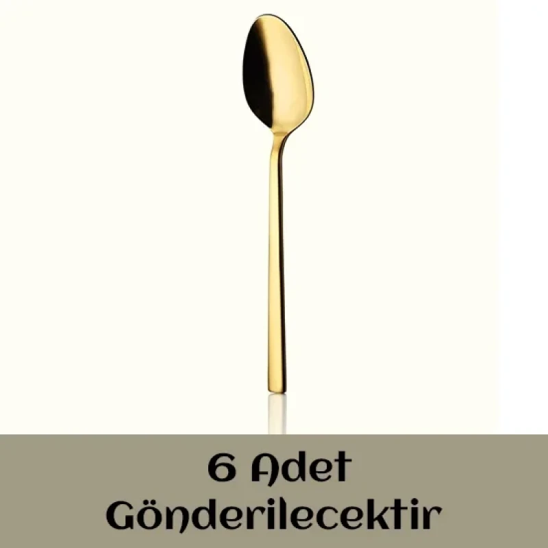 6 Lı Sude Klasik Çay Kaşığı Gold