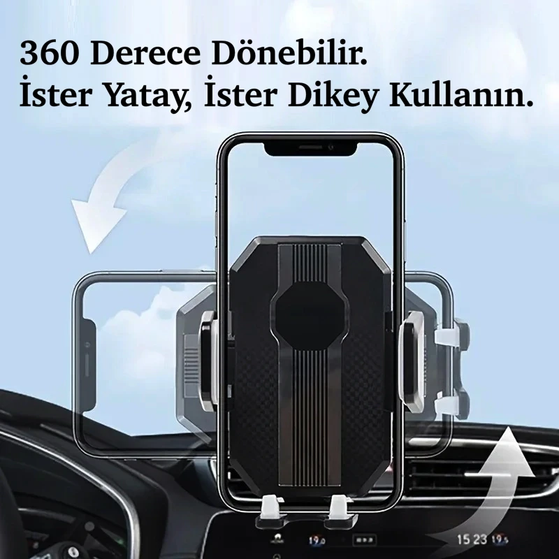 Jel Vantuzlu Cama Takılabilen Güçlü 360 Derece Dönebilen Ayarlanabilir Araç Telefon Tutucu