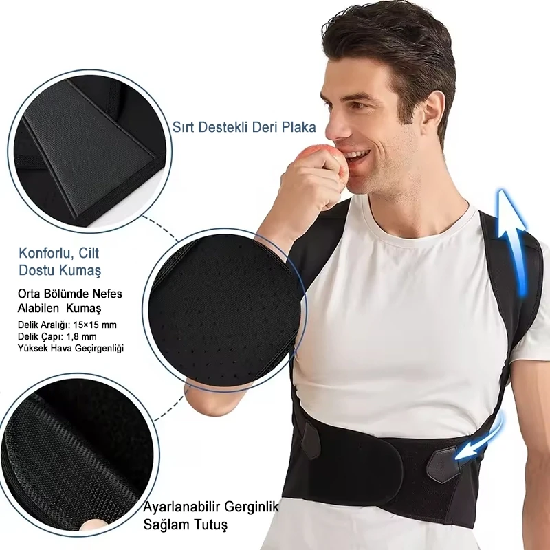 Ayarlanabilir Dik Duruş Sırt Bel Korsesi Kadın Erkek Kamburluk Önleyici Sırt Ağrısı Giderici